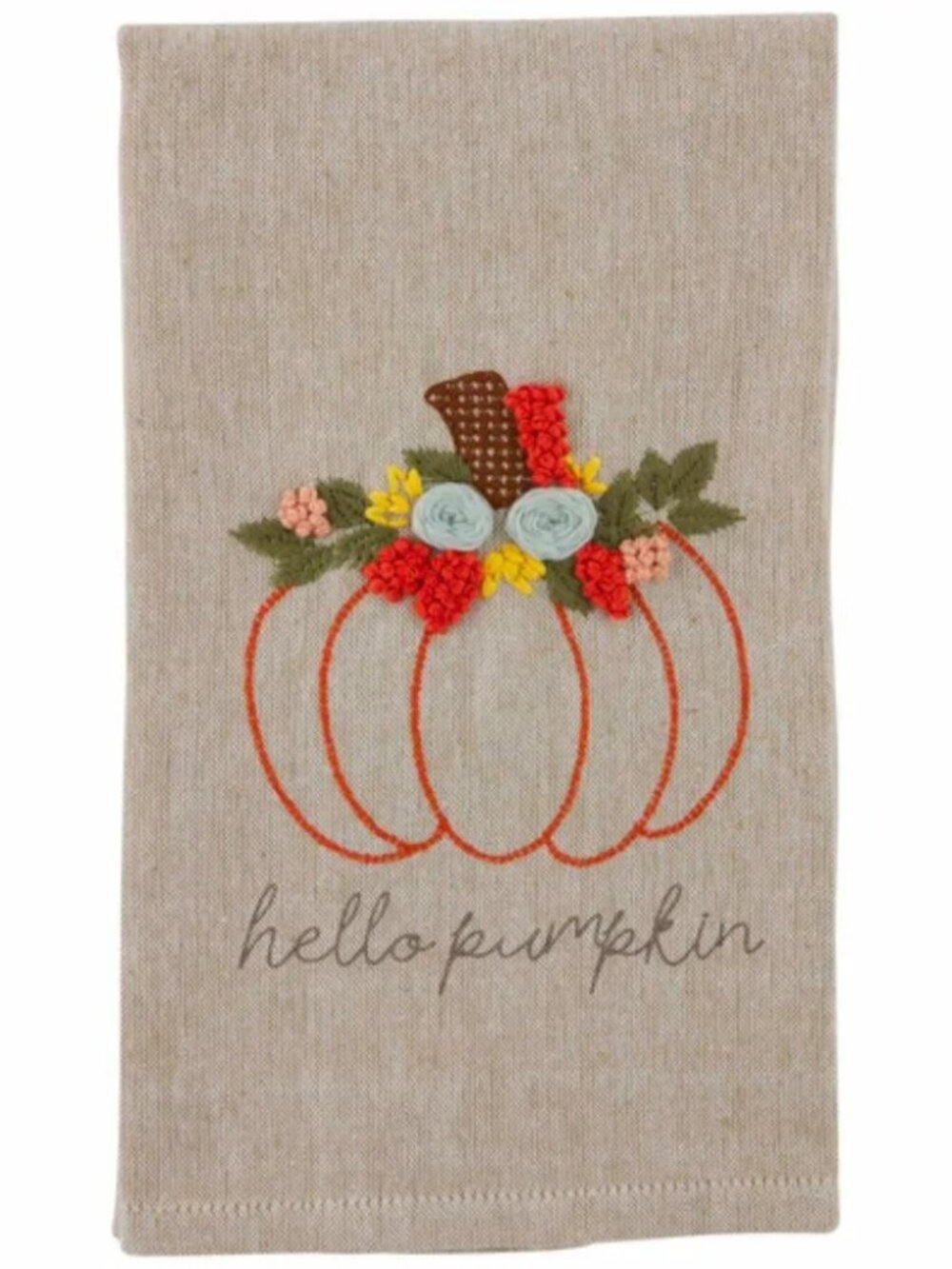 Mud Pie French Knot Towel, Grateful 10.50″ x 7.00″ NWT